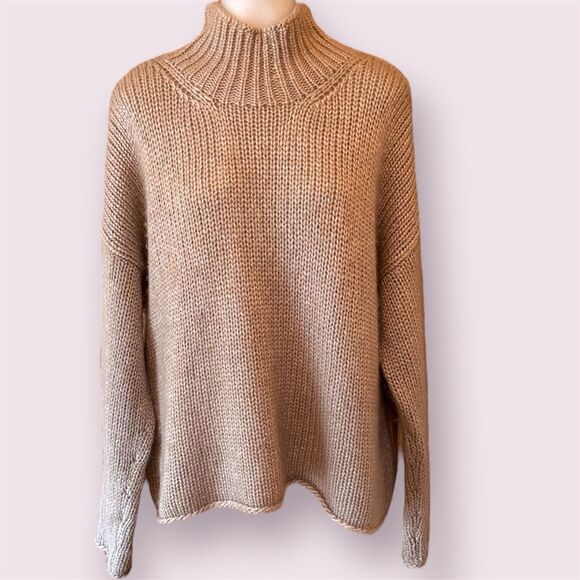 THE FISHER PROJECT EILEEN FISHER Silk, Mohair, Cashmere Blend Mock Neck Sweater - Picture 1 of 12